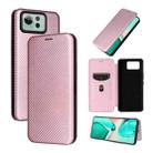 For ASUS Zenfone 12 Ultra Carbon Fiber Texture Flip Leather Phone Case(Pink) - 1