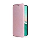 For ASUS Zenfone 12 Ultra Carbon Fiber Texture Flip Leather Phone Case(Pink) - 2