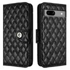 For Google Pixel 7a Rhombic Texture Flip Leather Phone Case with Lanyard(Black) - 2