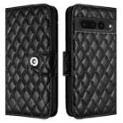 For Google Pixel 7 Pro Rhombic Texture Flip Leather Phone Case with Lanyard(Black) - 2