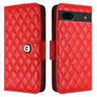 For Google Pixel 6a Rhombic Texture Flip Leather Phone Case with Lanyard(Red) - 2