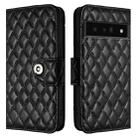 For Google Pixel 6 Pro Rhombic Texture Flip Leather Phone Case with Lanyard(Black) - 2