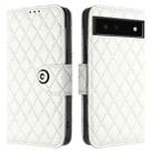 For Google Pixel 6 Rhombic Texture Flip Leather Phone Case with Lanyard(White) - 2