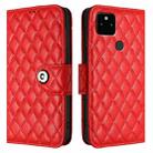 For Google Pixel 5a Rhombic Texture Flip Leather Phone Case with Lanyard(Red) - 2