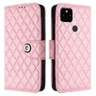For Google Pixel 5a Rhombic Texture Flip Leather Phone Case with Lanyard(Pink) - 2