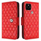 For Google Pixel 5 Rhombic Texture Flip Leather Phone Case with Lanyard(Red) - 2