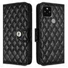For Google Pixel 5 Rhombic Texture Flip Leather Phone Case with Lanyard(Black) - 2