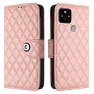 For Google Pixel 5 Rhombic Texture Flip Leather Phone Case with Lanyard(Coral Pink) - 2