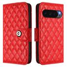 For Google Pixel 10 5G Global Rhombic Texture Flip Leather Phone Case with Lanyard(Red) - 2
