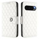 For Google Pixel 10 5G Global Rhombic Texture Flip Leather Phone Case with Lanyard(White) - 2