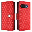 For Google Pixel 9a Rhombic Texture Flip Leather Phone Case with Lanyard(Red) - 2