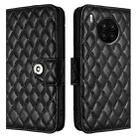 For Honor 50 Lite / Huawei nova 8i Rhombic Texture Flip Leather Phone Case with Lanyard(Black) - 2