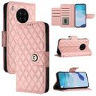 For Honor 50 Lite / Huawei nova 8i Rhombic Texture Flip Leather Phone Case with Lanyard(Coral Pink) - 1