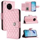 For Honor 50 Lite / Huawei nova 8i Rhombic Texture Flip Leather Phone Case with Lanyard(Pink) - 1