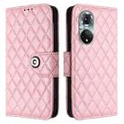 For Honor 50 Pro / Huawei nova 9 Pro Rhombic Texture Flip Leather Phone Case with Lanyard(Pink) - 2