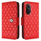 For Honor 50 SE / Huawei nova 9 SE Rhombic Texture Flip Leather Phone Case with Lanyard(Red) - 2