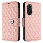 For Honor 50 SE / Huawei nova 9 SE Rhombic Texture Flip Leather Phone Case with Lanyard(Coral Pink) - 2