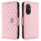 For Honor 50 SE / Huawei nova 9 SE Rhombic Texture Flip Leather Phone Case with Lanyard(Pink) - 2