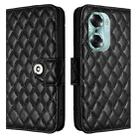 For Honor 60 Rhombic Texture Flip Leather Phone Case with Lanyard(Black) - 2