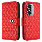 For Honor 60 Pro Rhombic Texture Flip Leather Phone Case with Lanyard(Red) - 2