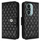 For Honor 60 Pro Rhombic Texture Flip Leather Phone Case with Lanyard(Black) - 2