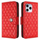 For Honor 60 SE Rhombic Texture Flip Leather Phone Case with Lanyard(Red) - 2