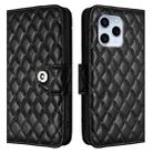 For Honor 60 SE Rhombic Texture Flip Leather Phone Case with Lanyard(Black) - 2