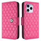 For Honor 60 SE Rhombic Texture Flip Leather Phone Case with Lanyard(Rose Red) - 2