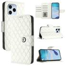 For Honor 60 SE Rhombic Texture Flip Leather Phone Case with Lanyard(White) - 1