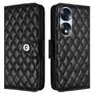 For Honor 70 Pro Rhombic Texture Flip Leather Phone Case with Lanyard(Black) - 2