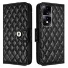 For Honor 80 GT Rhombic Texture Flip Leather Phone Case with Lanyard(Black) - 2