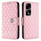 For Honor 80 GT Rhombic Texture Flip Leather Phone Case with Lanyard(Pink) - 2