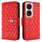 For Honor 90 Smart / X7b 5G / X7b 4G Rhombic Texture Flip Leather Phone Case with Lanyard(Red) - 2