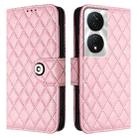 For Honor 90 Smart / X7b 5G / X7b 4G Rhombic Texture Flip Leather Phone Case with Lanyard(Pink) - 2