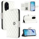 For Honor 200 Rhombic Texture Flip Leather Phone Case with Lanyard(White) - 1