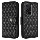 For Honor 200 Lite Global Rhombic Texture Flip Leather Phone Case with Lanyard(Black) - 2