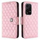 For Honor 200 Lite Global Rhombic Texture Flip Leather Phone Case with Lanyard(Pink) - 2