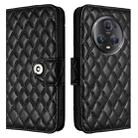 For Honor Magic5 Pro Rhombic Texture Flip Leather Phone Case with Lanyard(Black) - 2