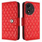 For Honor Play 50 Rhombic Texture Flip Leather Phone Case with Lanyard(Red) - 2