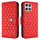 For Honor X8 4G / X30i / Play6T Pro Rhombic Texture Flip Leather Phone Case with Lanyard(Red) - 2