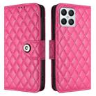 For Honor X8 4G / X30i / Play6T Pro Rhombic Texture Flip Leather Phone Case with Lanyard(Rose Red) - 2