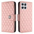 For Honor X8 4G / X30i / Play6T Pro Rhombic Texture Flip Leather Phone Case with Lanyard(Coral Pink) - 2