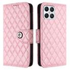 For Honor X8 4G / X30i / Play6T Pro Rhombic Texture Flip Leather Phone Case with Lanyard(Pink) - 2