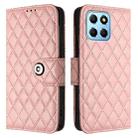 For Honor X8 5G / X6 4G / 70 Lite Rhombic Texture Flip Leather Phone Case with Lanyard(Coral Pink) - 2