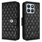 For Honor X8b Rhombic Texture Flip Leather Phone Case with Lanyard(Black) - 2