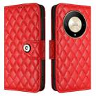 For Honor X9b / Magic6 Lite Rhombic Texture Flip Leather Phone Case with Lanyard(Red) - 2