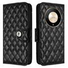 For Honor X9b / Magic6 Lite Rhombic Texture Flip Leather Phone Case with Lanyard(Black) - 2