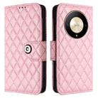 For Honor X9b / Magic6 Lite Rhombic Texture Flip Leather Phone Case with Lanyard(Pink) - 2