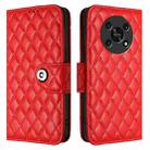 For Honor X30 5G / X9 4G / X9 5G Rhombic Texture Flip Leather Phone Case with Lanyard(Red) - 2