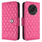 For Honor X30 5G / X9 4G / X9 5G Rhombic Texture Flip Leather Phone Case with Lanyard(Rose Red) - 2